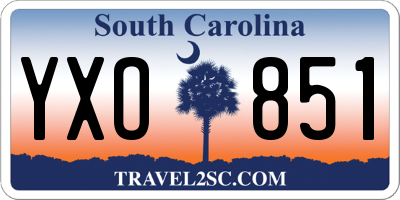 SC license plate YXO851