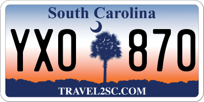 SC license plate YXO870
