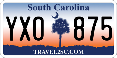 SC license plate YXO875