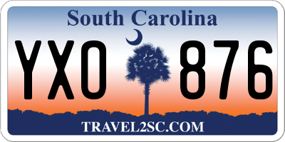 SC license plate YXO876