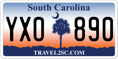 SC license plate YXO890