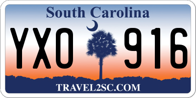 SC license plate YXO916