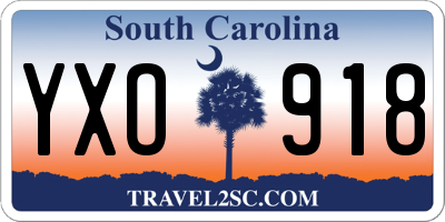 SC license plate YXO918