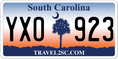 SC license plate YXO923