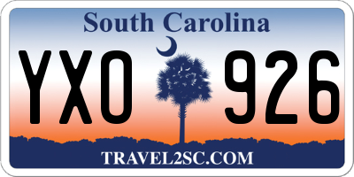SC license plate YXO926