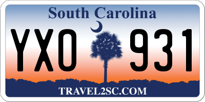 SC license plate YXO931