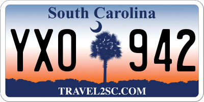 SC license plate YXO942