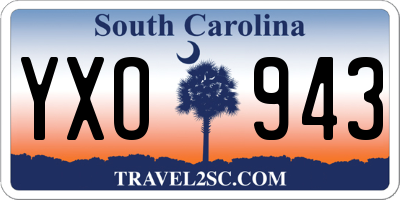 SC license plate YXO943