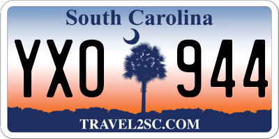 SC license plate YXO944