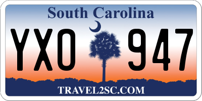 SC license plate YXO947