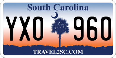 SC license plate YXO960