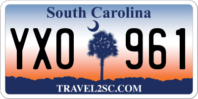 SC license plate YXO961