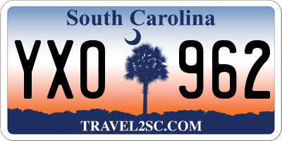 SC license plate YXO962