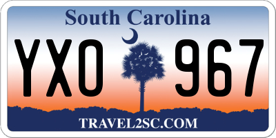 SC license plate YXO967