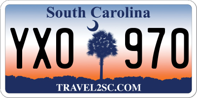 SC license plate YXO970