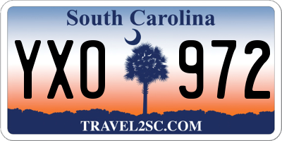 SC license plate YXO972