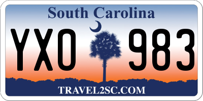 SC license plate YXO983
