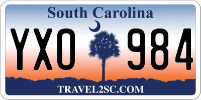 SC license plate YXO984