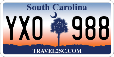 SC license plate YXO988