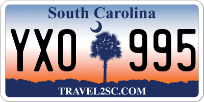 SC license plate YXO995