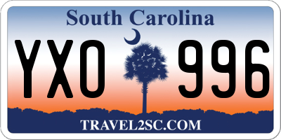 SC license plate YXO996