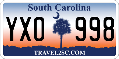 SC license plate YXO998