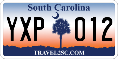 SC license plate YXP012