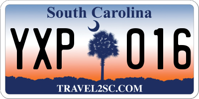 SC license plate YXP016