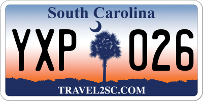 SC license plate YXP026