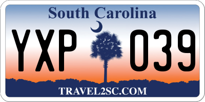 SC license plate YXP039