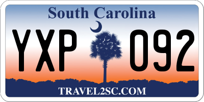 SC license plate YXP092