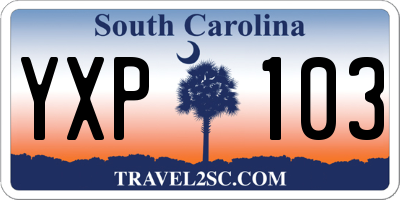 SC license plate YXP103