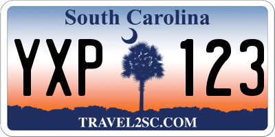 SC license plate YXP123