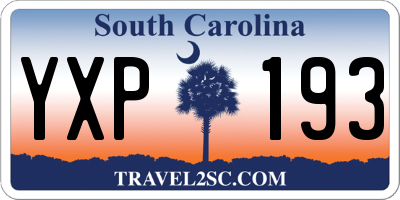 SC license plate YXP193