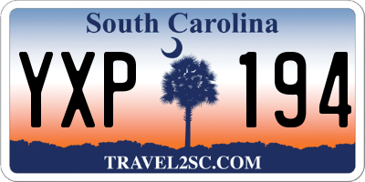 SC license plate YXP194