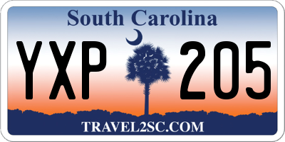 SC license plate YXP205