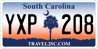 SC license plate YXP208