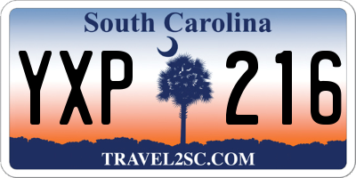 SC license plate YXP216
