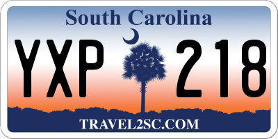 SC license plate YXP218