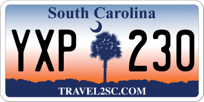 SC license plate YXP230