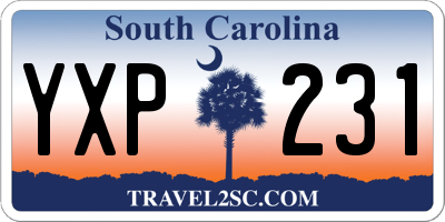 SC license plate YXP231