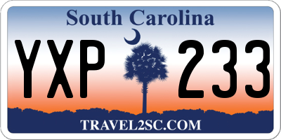 SC license plate YXP233