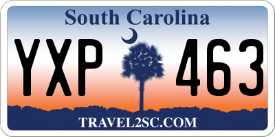 SC license plate YXP463