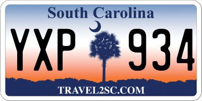 SC license plate YXP934