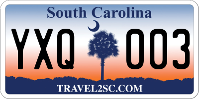 SC license plate YXQ003