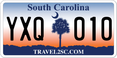 SC license plate YXQ010