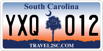 SC license plate YXQ012