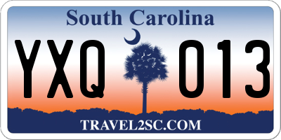 SC license plate YXQ013