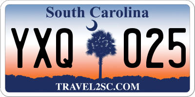 SC license plate YXQ025