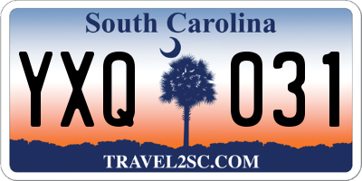 SC license plate YXQ031